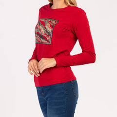 LUMA  - MAGLIETTA DA DONNA IN 100% COTONE A MANICHE LUNGHE