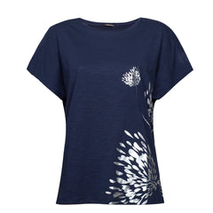 T-SHIRT DA DONNA IN COTONE A MANICHE CORTE CON FANTASIA - TEEZY