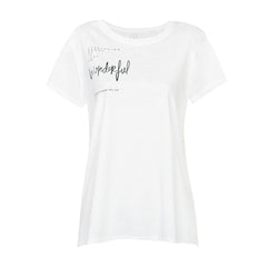 T-SHIRT DA DONNA IN COTONE A MANICHE CORTE CON STAMPA - INSPIRA