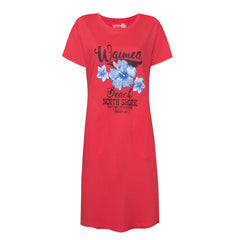 ABITO DONNA CON MANICHE CORTE, 100% COTONE - TROPICA