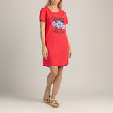 ABITO DONNA CON MANICHE CORTE, 100% COTONE - TROPICA