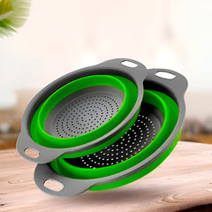 DRENIVO™ - Scolapasta pieghevole in silicone, set da 2 pezzi