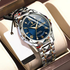 CHRONORA™ - Orologio elegante con calendario, indici luminosi e cassa in acciaio inox