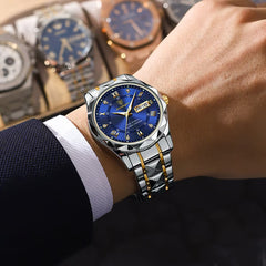 CHRONORA™ - Orologio elegante con calendario, indici luminosi e cassa in acciaio inox