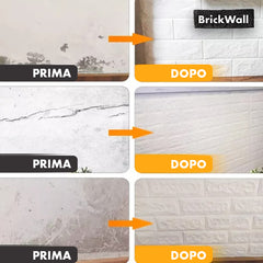 BRICKWALL® – 3D CARTA DA PARETI AUTOADESIVA (77 cm x 70 cm)