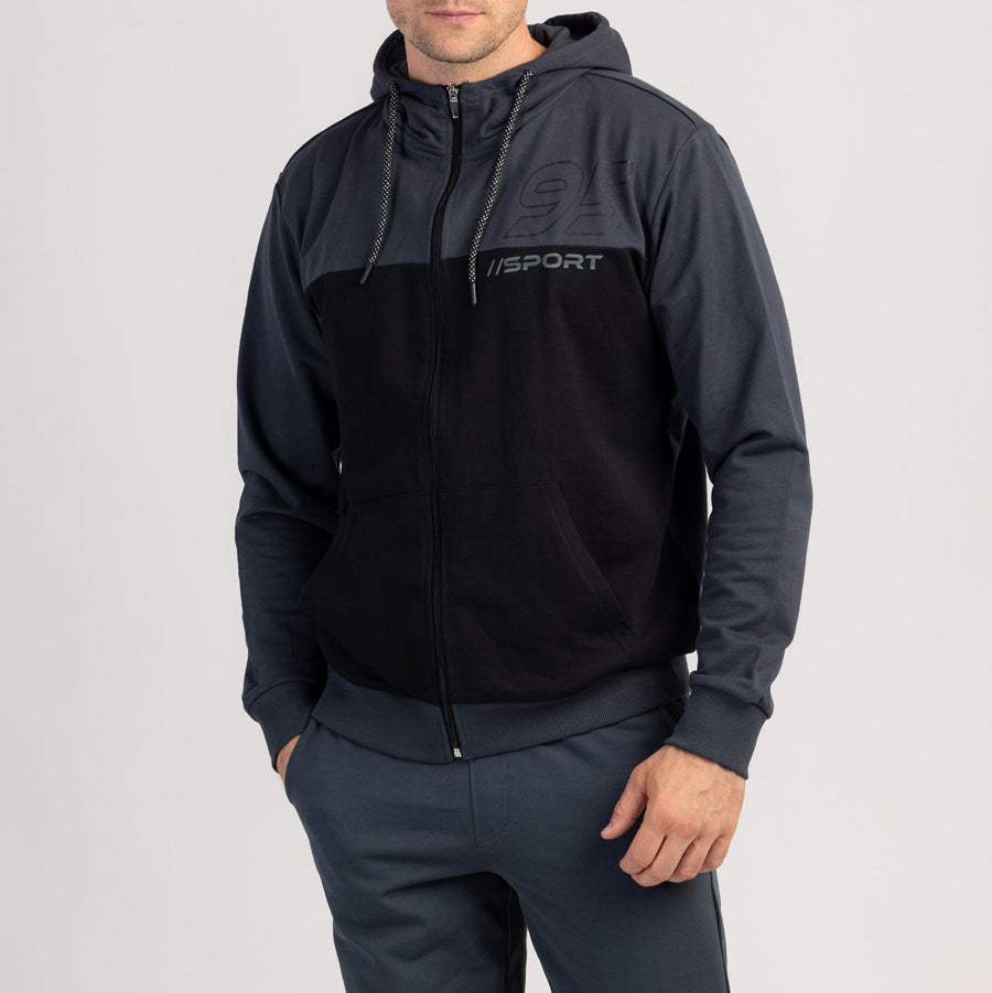 VANTOR - FELPA CON CAPPUCCIO IN 100% COTONE DA UOMO