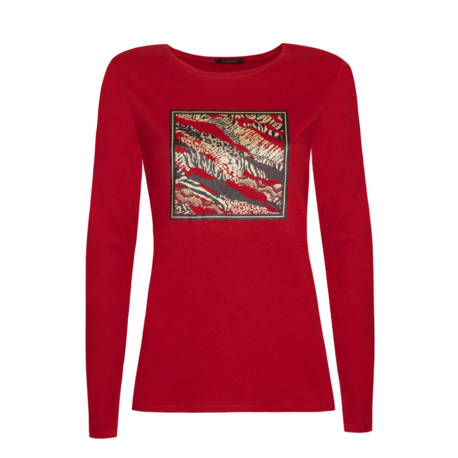LUMA  - MAGLIETTA DA DONNA IN 100% COTONE A MANICHE LUNGHE