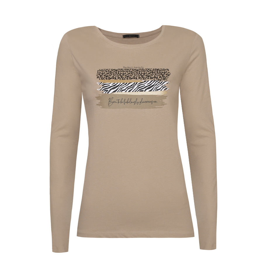 LUMA  - MAGLIETTA DA DONNA IN 100% COTONE A MANICHE LUNGHE