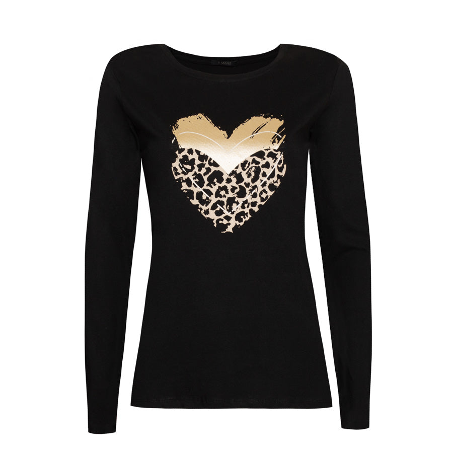 LUMA  - MAGLIETTA DA DONNA IN 100% COTONE A MANICHE LUNGHE