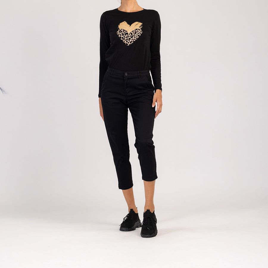 LUMA  - MAGLIETTA DA DONNA IN 100% COTONE A MANICHE LUNGHE