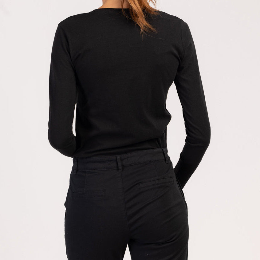 LUMA  - MAGLIETTA DA DONNA IN 100% COTONE A MANICHE LUNGHE