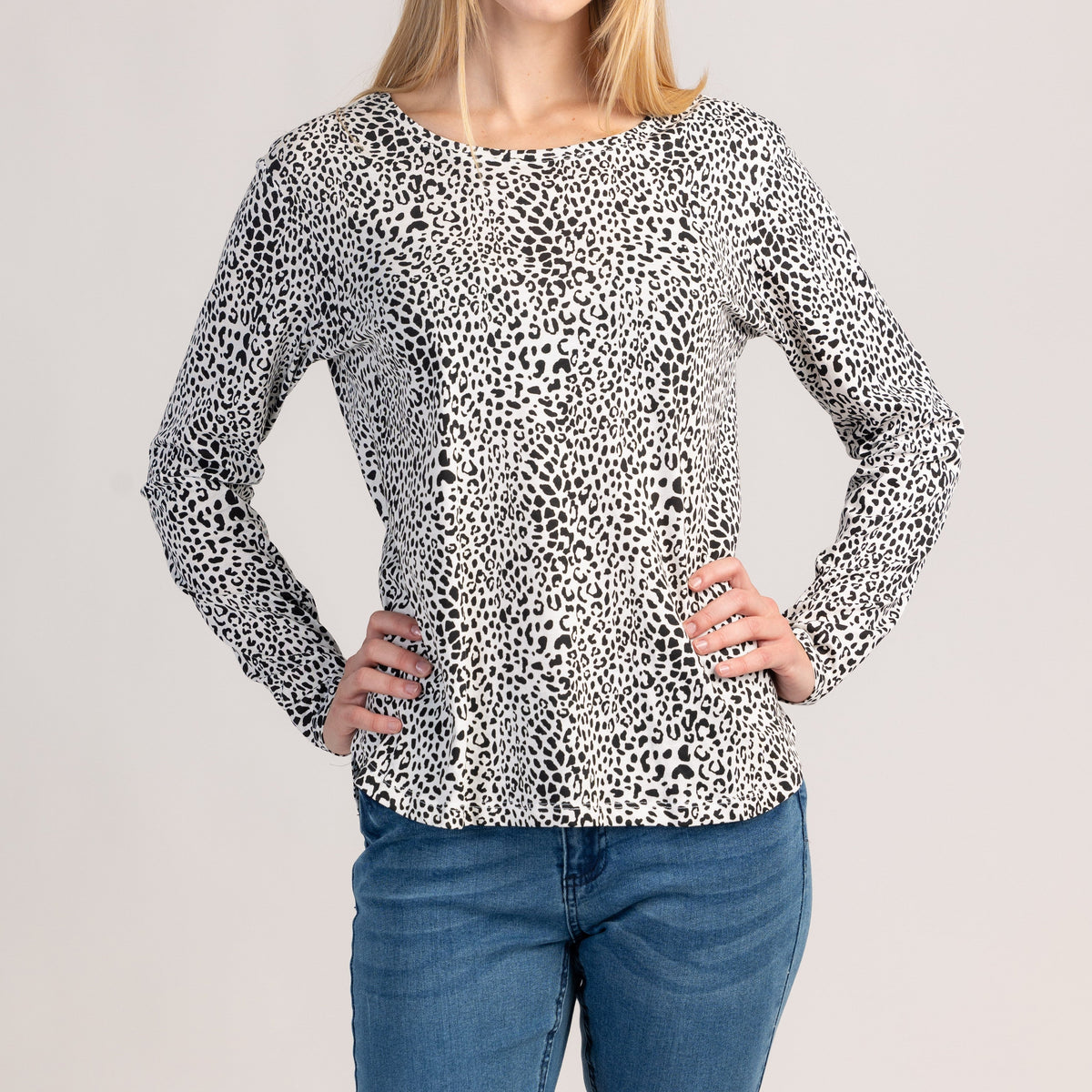 VIVA  - MAGLIETTA DA DONNA IN 100% COTONE A MANICHE LUNGHE