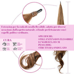 Extension Postiche Queue De Cheval Blonde Clair - Synthétique - Semi-longue - Pour Perruque