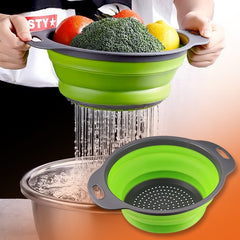 DRENIVO™ - Scolapasta pieghevole in silicone, set da 2 pezzi