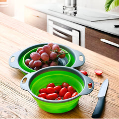 DRENIVO™ - Scolapasta pieghevole in silicone, set da 2 pezzi