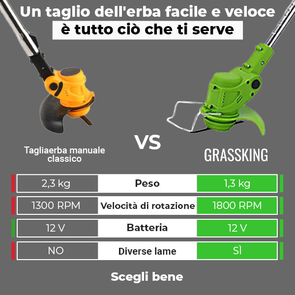GRASSKING™ - TAGLIAERBA A BATTERIA