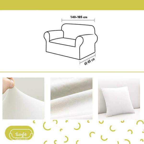 SOFTSTRETCH® - COPRIDIVANO ELASTICIZZATO DI ALTA QUALITÀ - DUE TESTE
