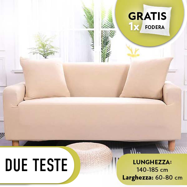 SOFTSTRETCH® - COPRIDIVANO ELASTICIZZATO DI ALTA QUALITÀ - DUE TESTE