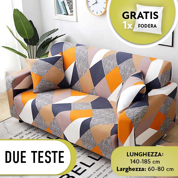 SOFTSTRETCH® - COPRIDIVANO ELASTICIZZATO DI ALTA QUALITÀ - DUE TESTE