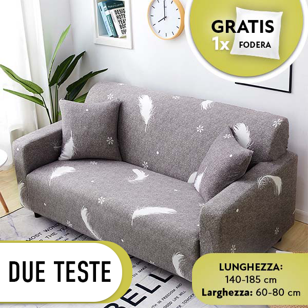 SOFTSTRETCH® - COPRIDIVANO ELASTICIZZATO DI ALTA QUALITÀ - DUE TESTE