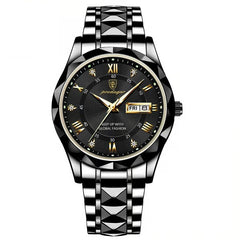 CHRONORA™ - Orologio elegante con calendario, indici luminosi e cassa in acciaio inox