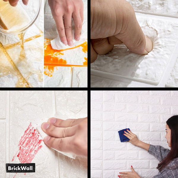 BRICKWALL® – 3D CARTA DA PARETI AUTOADESIVA (77 cm x 70 cm)