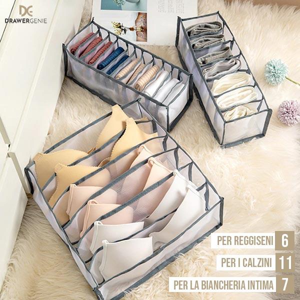 DRAWERGENIE® – SET DA 3 PEZZI PER TENERE IL GUARDAROBA ORGANIZZATO 1+1 GRATIS